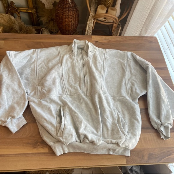 JOAH BROWN RETRO HALF ZIP SAHARA FRENCH TERRY SWEATSHIRT - Picture 10 of 13
